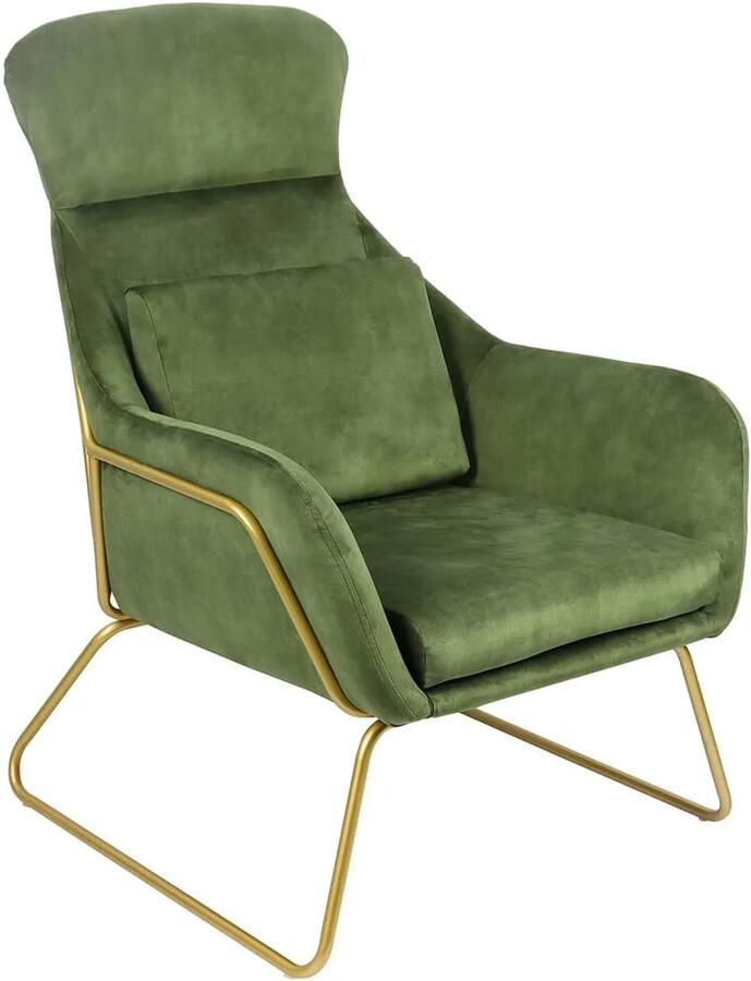 Fauteuil Adriana Groen Fluweel Zithoogte 40 cm Zitdiepte 53 cm