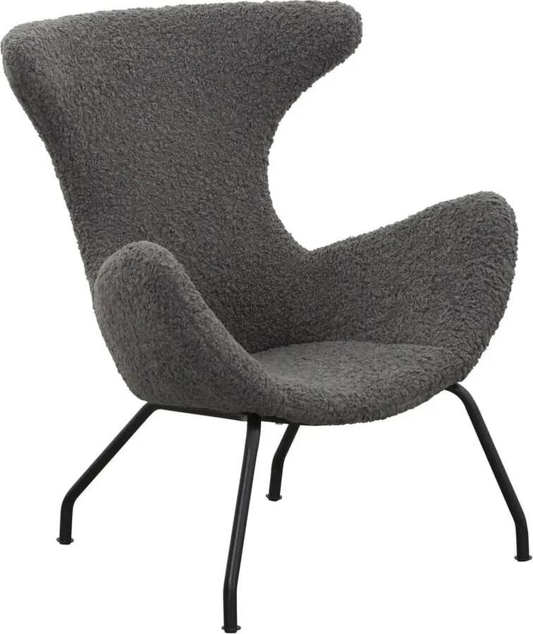 Fauteuil Kylie Grijs Stof Zithoogte 37 cm Zitdiepte 47 cm