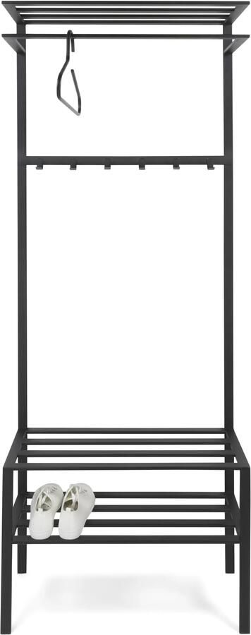 Spinder Design Ivar 2 Kapstok met 6 haken 70x29x178 cm Zwart - Foto 6