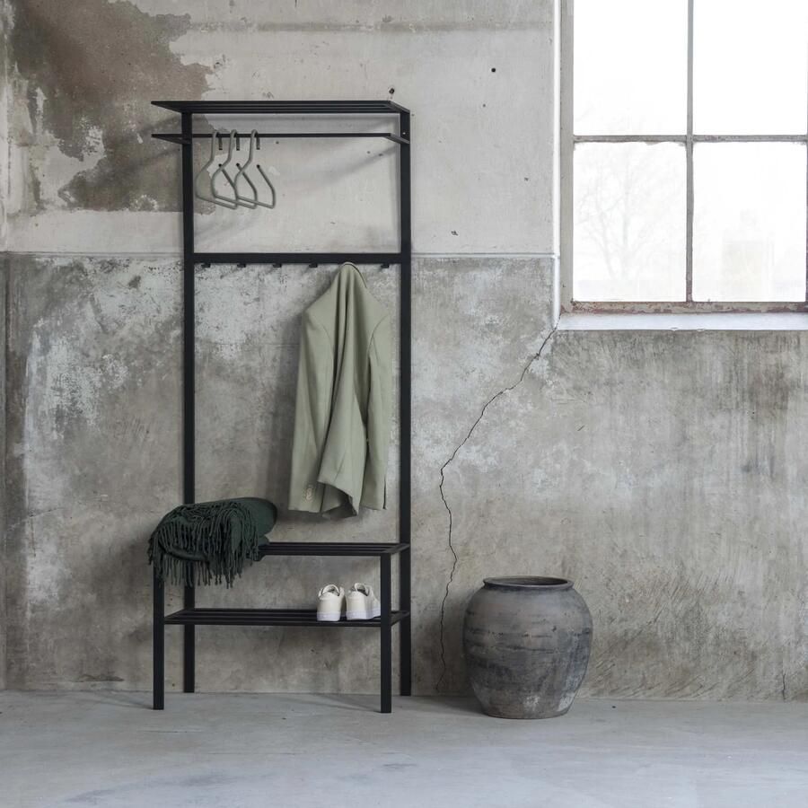 Spinder Design Ivar 2 Kapstok met 6 haken 70x29x178 cm Zwart - Foto 5