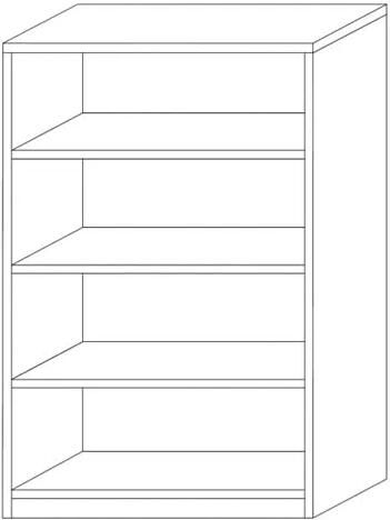 Halfhoge kast Roan Grijs Breedte 72 cm Hoogte 110 cm Diepte 36 cm Met planken Met openslaande deuren