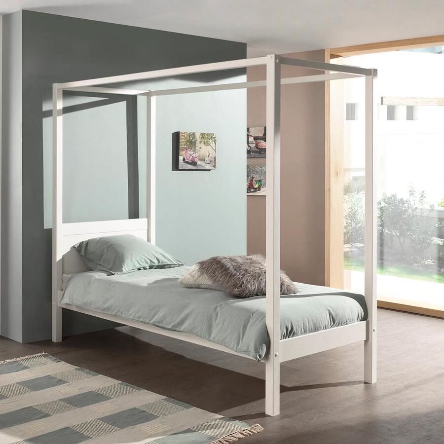 Hemelbed Charlie Wit Hoogte 190.5 cm