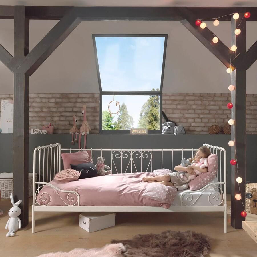 Kajuitbed Mees Wit Metaal Hoogte 90.5 cm