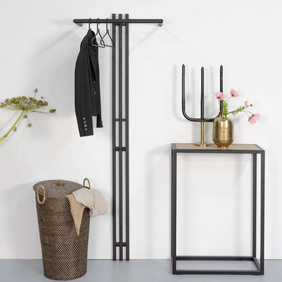 Spinder Design Senza 5 Wandkapstok met 2 haken 65x28x190 cm Zwart - Foto 2