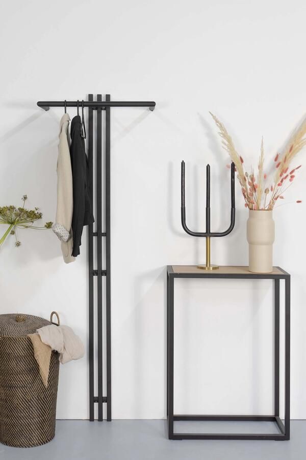 Spinder Design Senza 5 Wandkapstok met 2 haken 65x28x190 cm Zwart - Foto 4