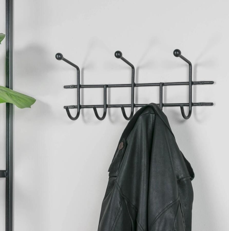 Spinder Design Barato 3 Wandkapstok met 8 haken 45 5x8x11cm Zwart - Foto 3