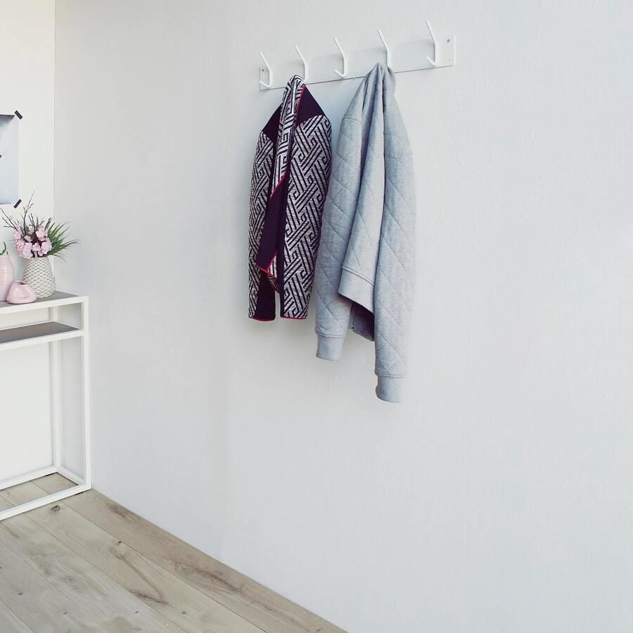 Spinder Design Fusion Wandkapstok met 5 haken 70x6x11 5 cm Wit - Foto 3