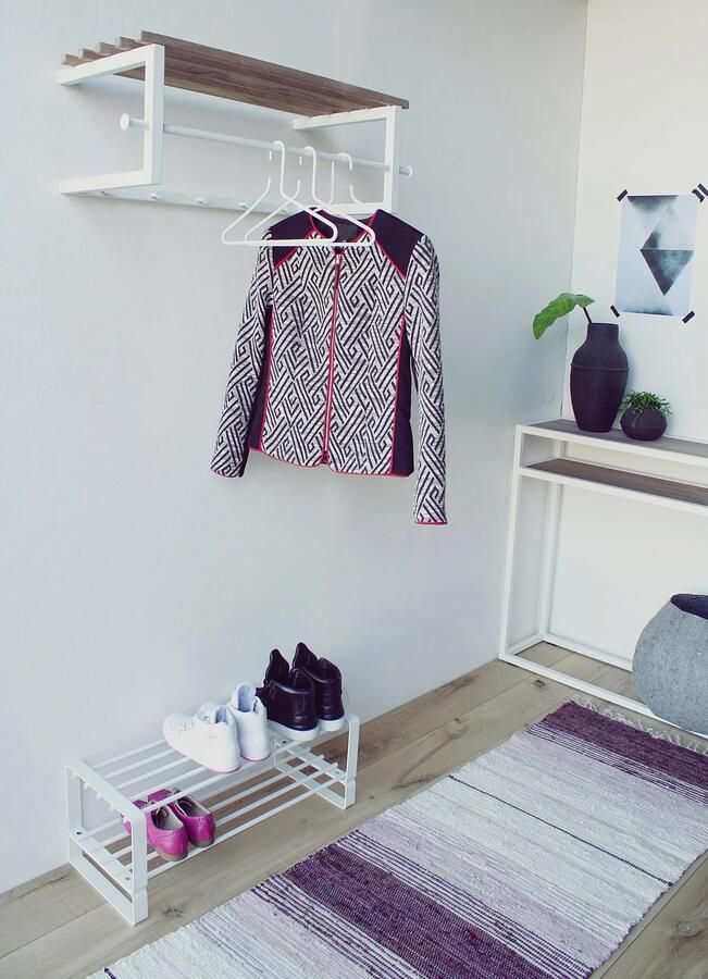 Spinder Design Marco Wandkapstok met 5 haken 76x34x26 cm Wit Eiken