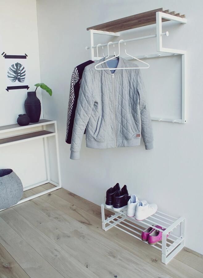 Spinder Design Rizzoli Wandkapstok met 12 haken 75x34x76 cm Wit Eiken - Foto 4