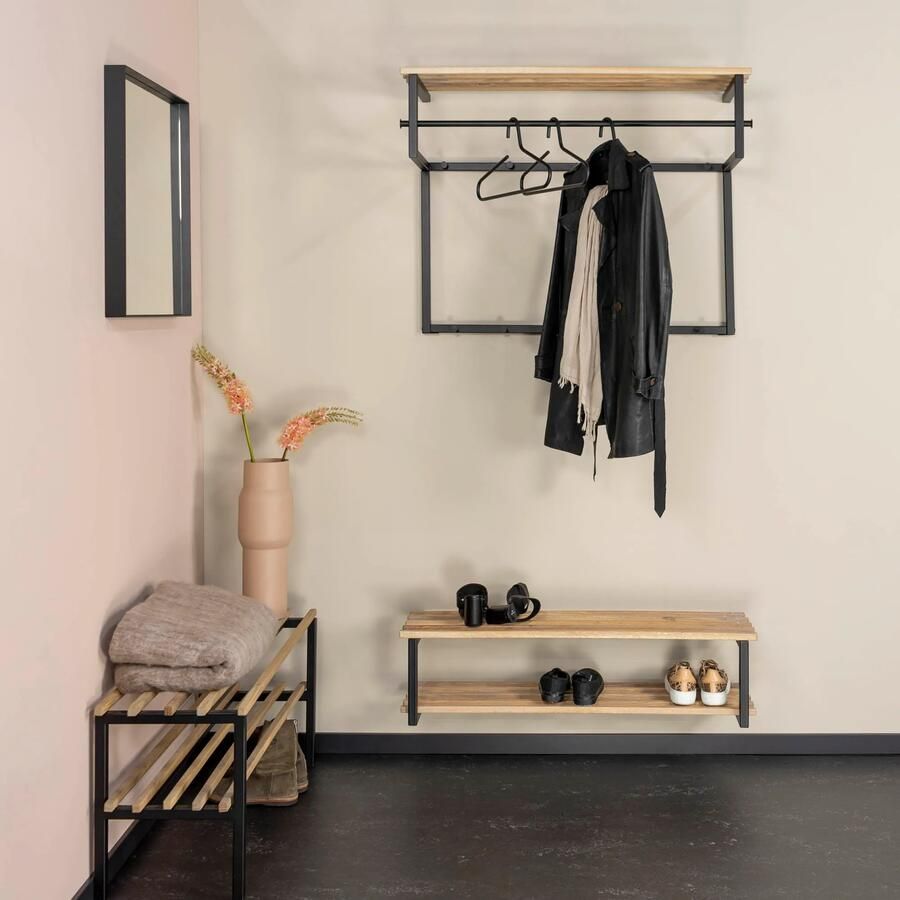 Spinder Design RIZZOLI XL (100 cm) Wandkapstok Zwart | Eiken - Foto 2