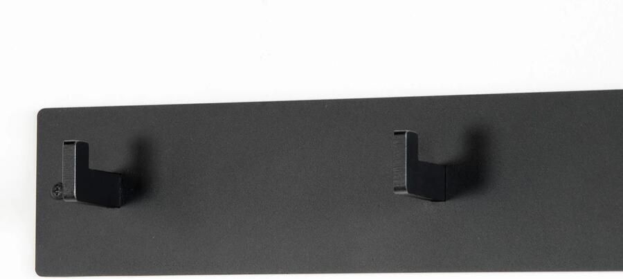Spinder Design Leatherline 3 Wandkapstok met 3 haken 50x7x10 cm- Zwart - Foto 4