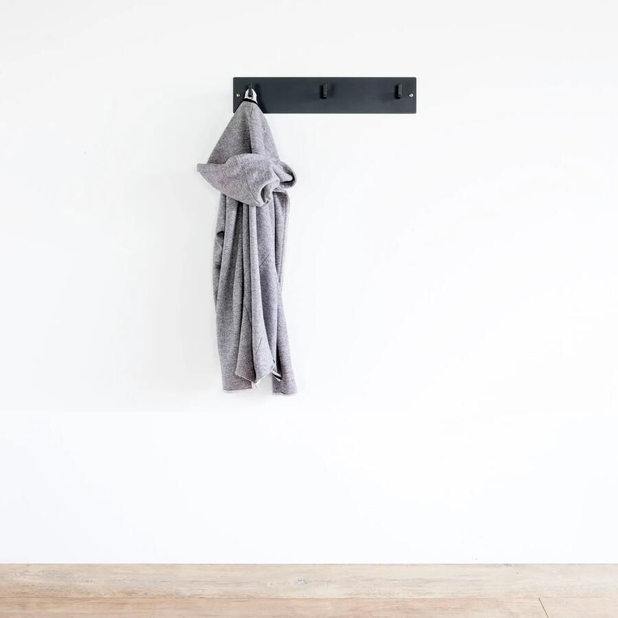 Spinder Design Leatherline 3 Wandkapstok met 3 haken 50x7x10 cm- Zwart - Foto 3