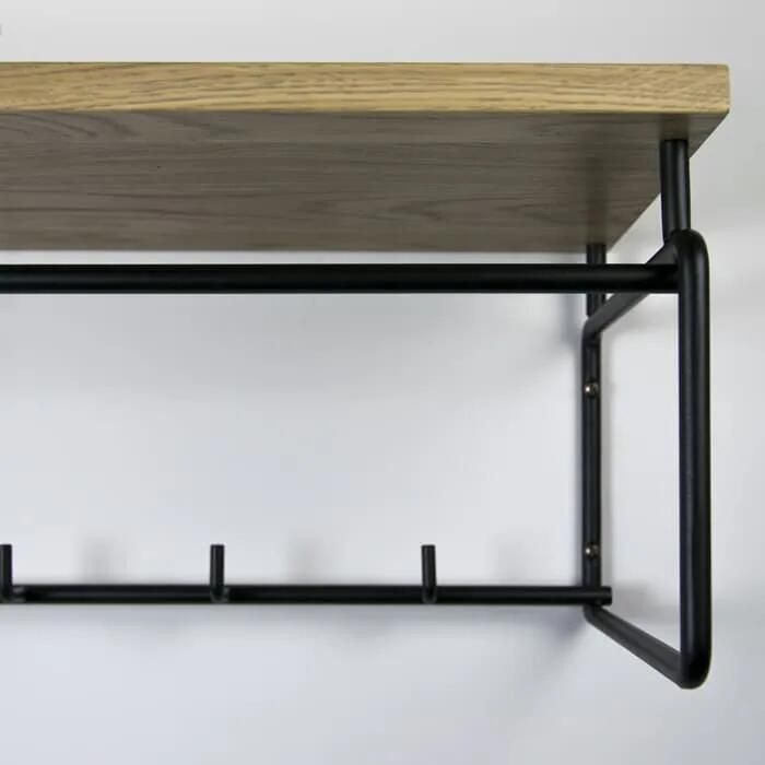 Spinder Design Clint 3 Kapstok met Hoedenplank 25x70x29 cm Zwart Eiken - Foto 7