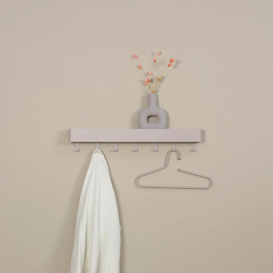 Spinder Design Dax Play 7 Wandkapstok met 7 haken 72x7 5x12 cm Zijdeachtige Taupe - Foto 4