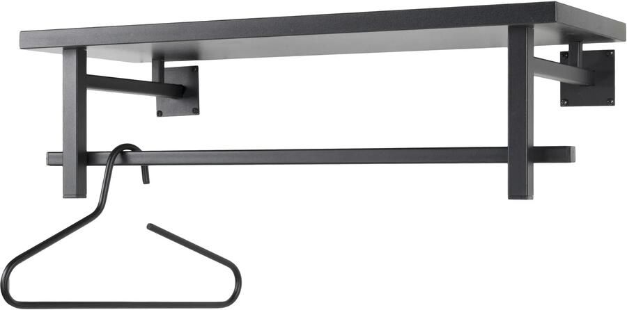 Spinder Design Simplon Wandkapstok met hoedenplank 76x29x23 cm Zwart - Foto 5