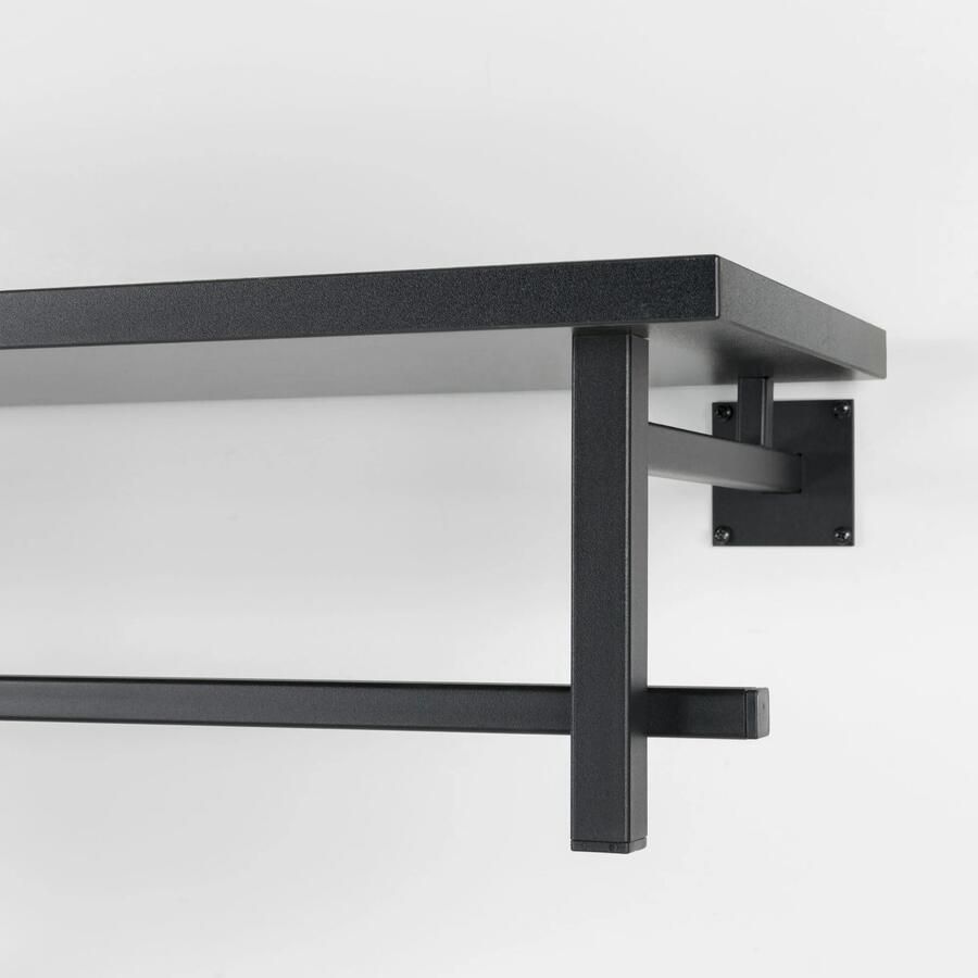 Spinder Design Simplon Wandkapstok met hoedenplank 76x29x23 cm Zwart - Foto 1