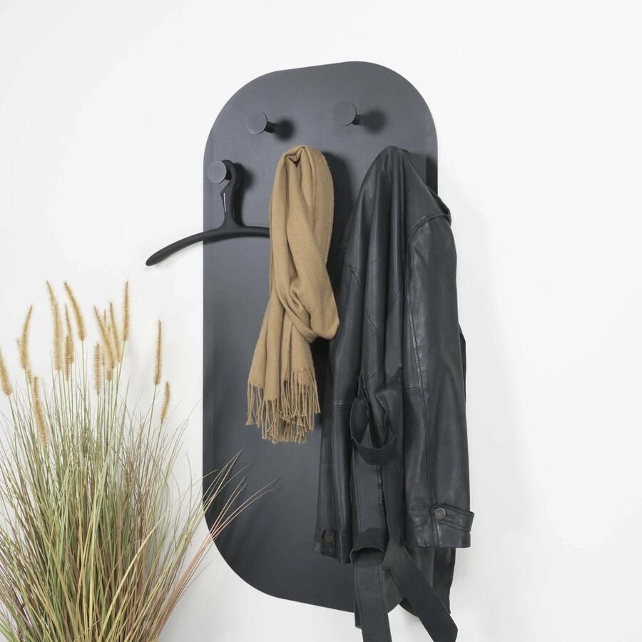 Spinder Design Espen Wandkapstok met 5 haken 55x7x115 cm Zwart - Foto 4