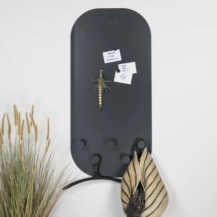 Spinder Design Espen Wandkapstok met 5 haken 55x7x115 cm Zwart - Foto 2