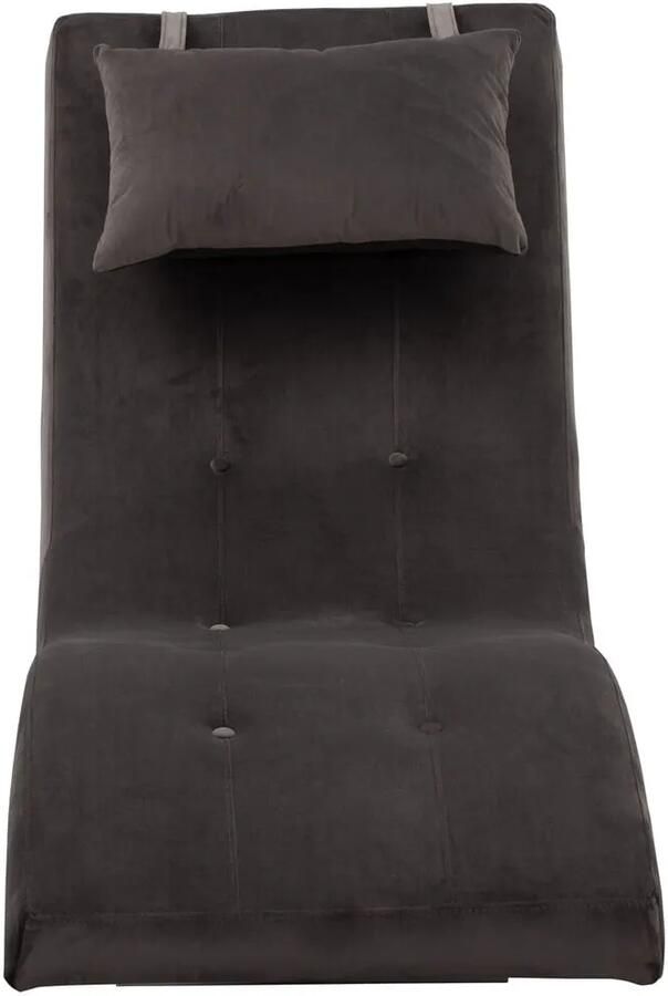 Relaxfauteuil Boaz Donkergrijs Fluweel