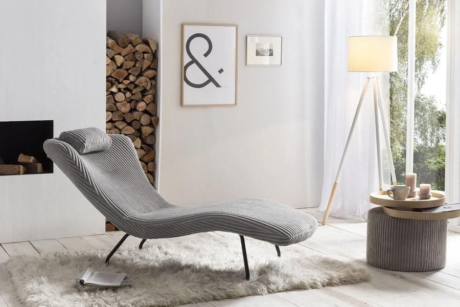 Relaxfauteuil Keanan Lichtgrijs Stof