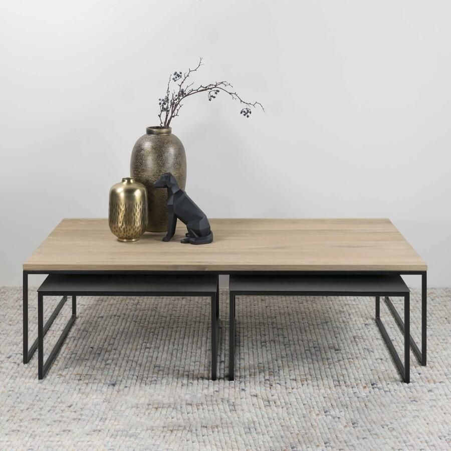 Spinder Design Salontafel Malyna 140 x 70 cm-zwart|eik - Foto 2