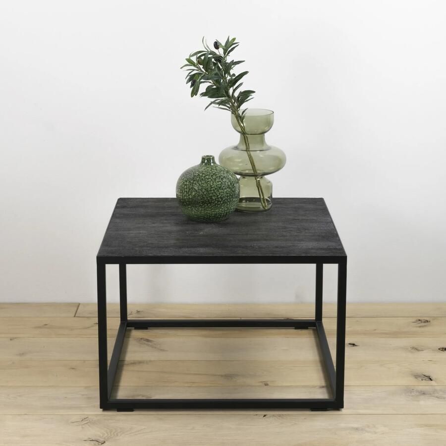 Spinder Design Daniël Salontafel 60x60x40 Cm Staal hout Zwart - Foto 2