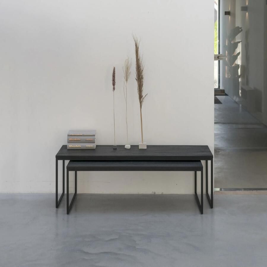 Spinder Design Daniel Salontafel Set 119x55x40 cm Zwart