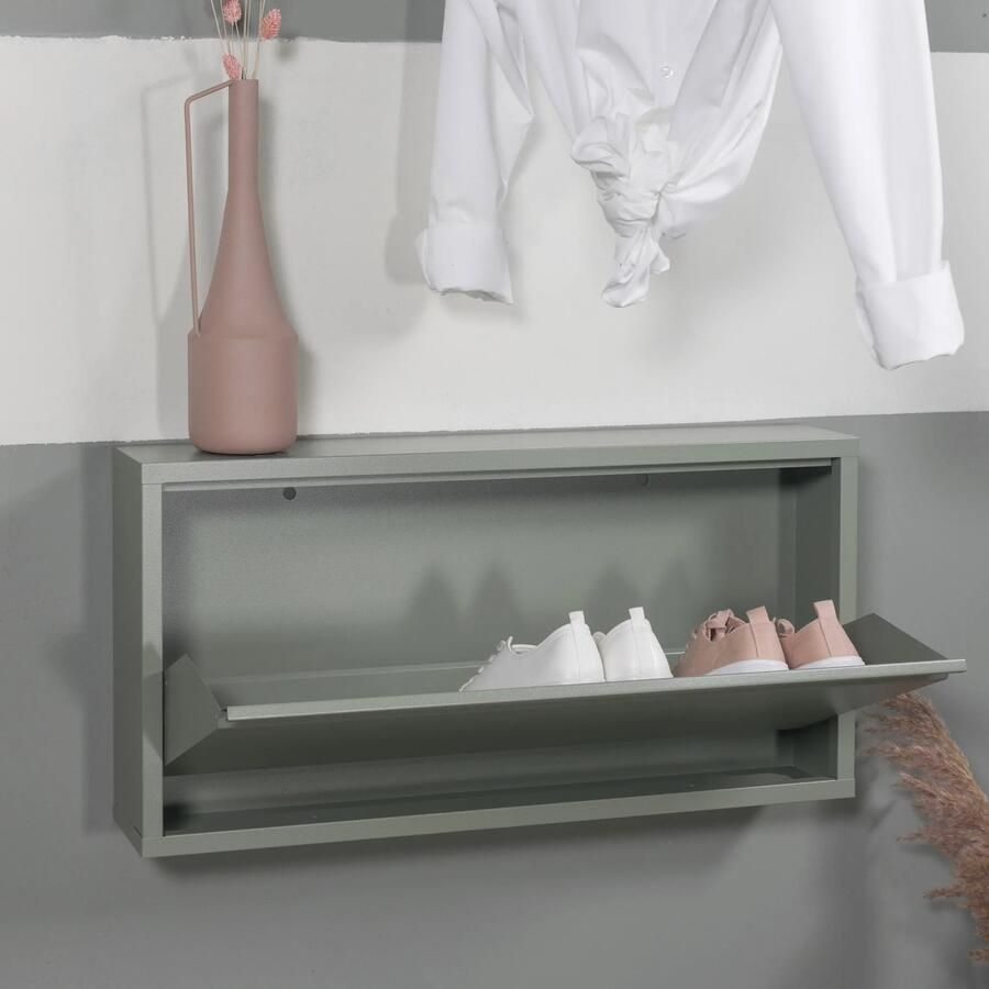 Spinder Design | Schoenenkast Billy 1 | Groen gepoedercoat | 72 x 37 5 x 12 5 cm | Hoogwaardige afwerking - Foto 2