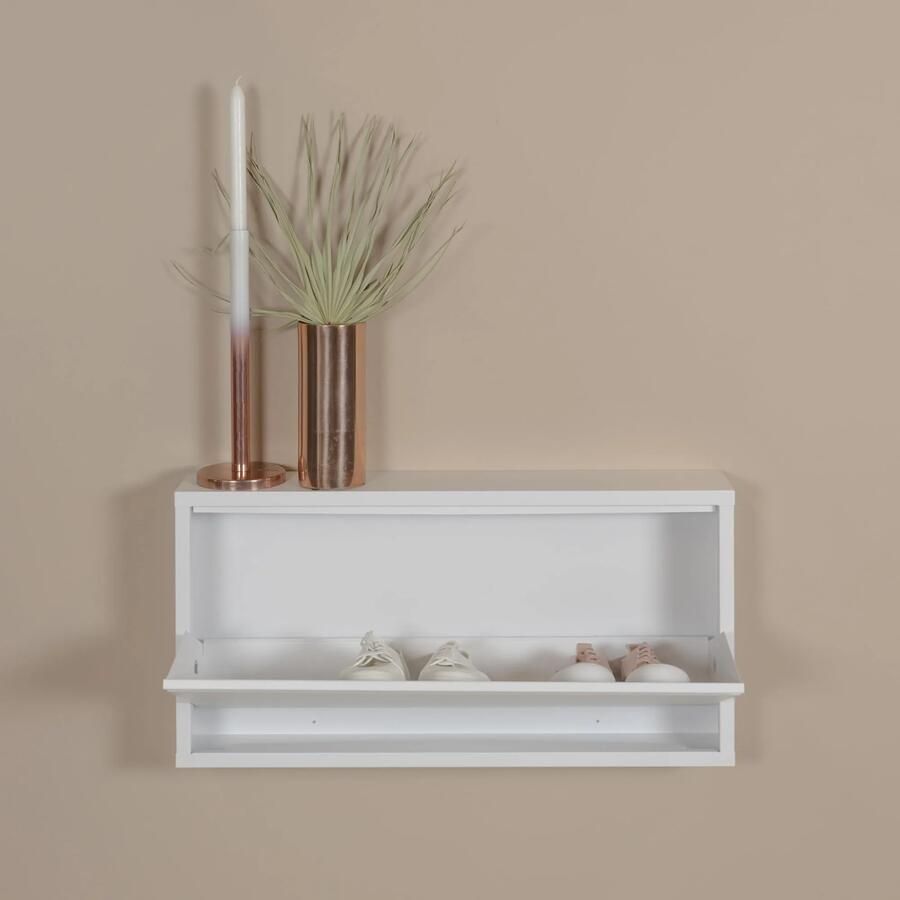 Spinder Design | Schoenenkast Billy 1 | Wit gepoedercoat | 72 x 37 5 x 12 5 cm - Foto 2