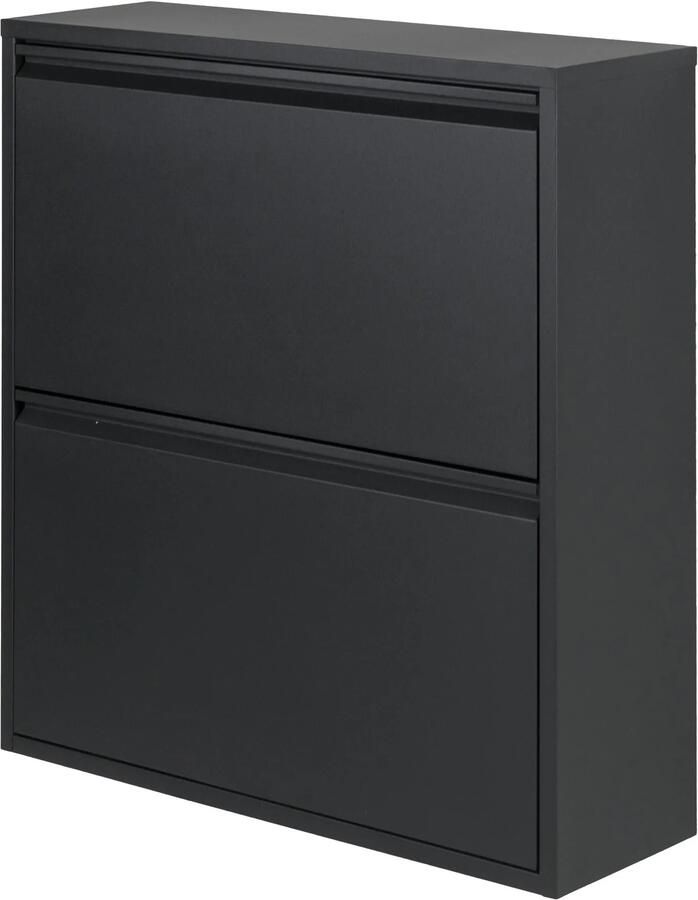 Spinder Design Billy 2 Schoenenkast met 2 vakken 75x22 5x75 Zwart - Foto 3
