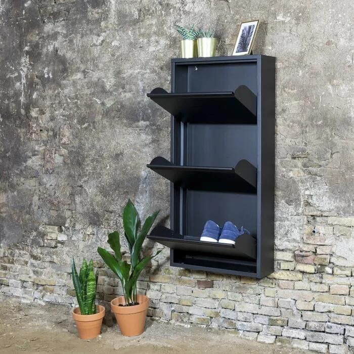 Spinder Design Billy 3 Schoenenkast Zwart Metaal 50 x 103 x 15 5 Hoogwaardig afgewerkt - Foto 7
