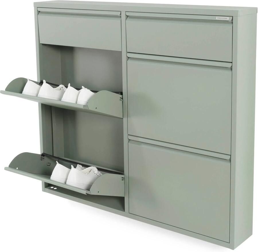 Spinder Design Billy 6 Schoenenkast Dusty Green - Foto 4