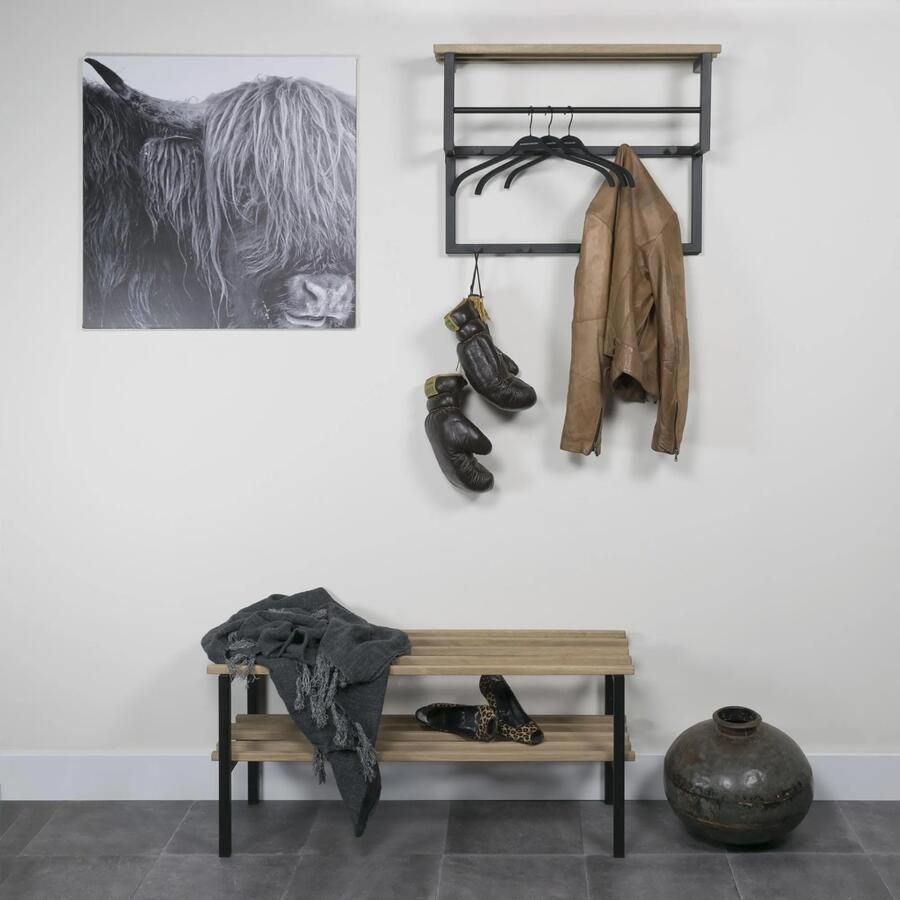 Spinder Design Rizzoli XS Wandkapstok met 10 haken 70x29x28 cm Zwart - Foto 3