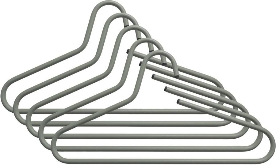 BelaLuz Kledinghangers Polo set van 5 Dusty Green Staal