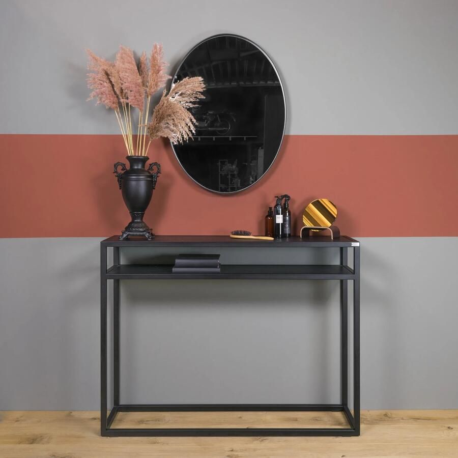 Spinder Design Bijzettafel Daniël 120 X 90 Cm Staal hout Zwart - Foto 2