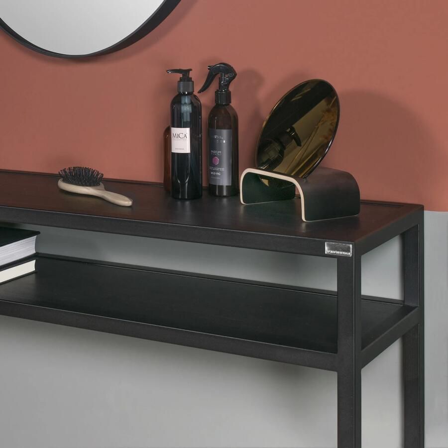 Spinder Design Bijzettafel Daniël 120 X 90 Cm Staal hout Zwart - Foto 3