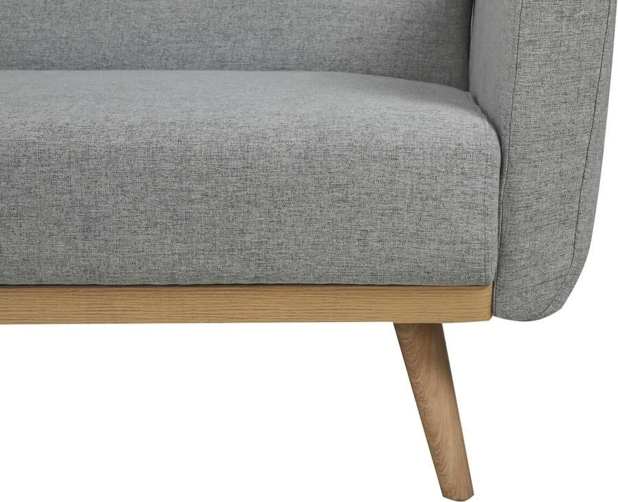 Slaapbank Frank Lichtgrijs Stof Breedte 212 cm Zithoogte 40 cm Zitdiepte 58 cm Zitbreedte 190 cm