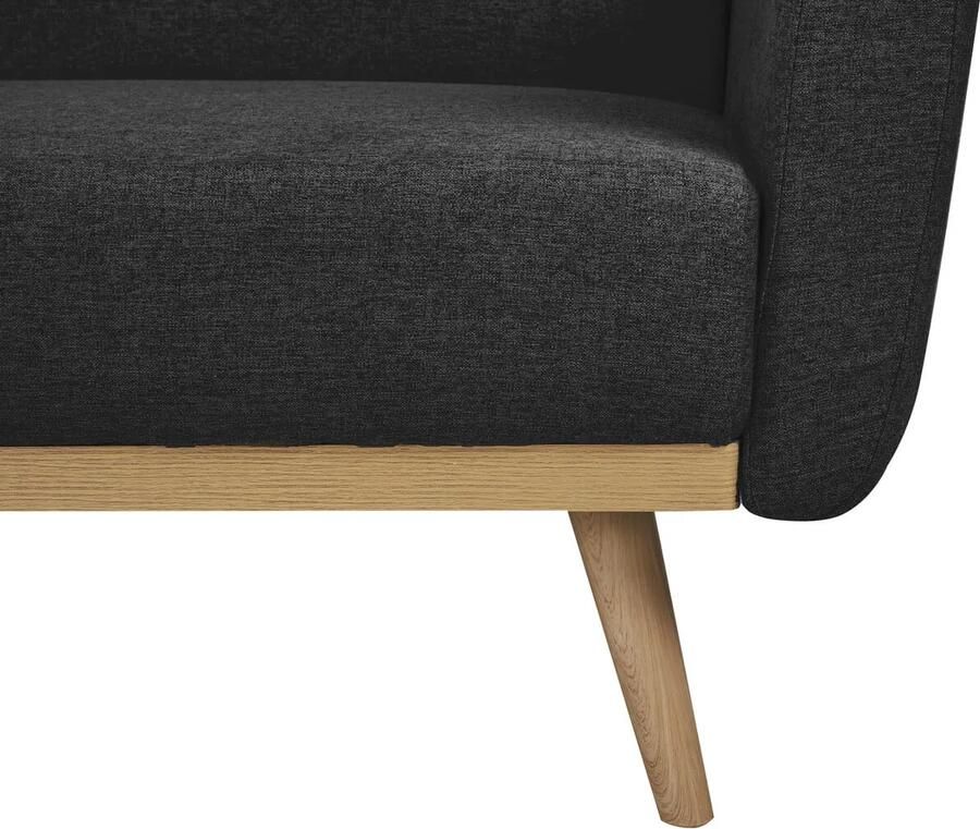 Slaapbank Frank Zwart Stof Breedte 212 cm Zithoogte 40 cm Zitdiepte 58 cm Zitbreedte 190 cm