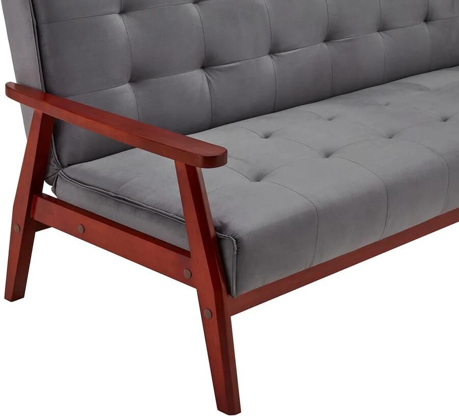 Slaapbank Heidi Donkergrijs Velours Breedte 190 cm Zithoogte 41 cm Zitdiepte 54 cm Zitbreedte 185 cm