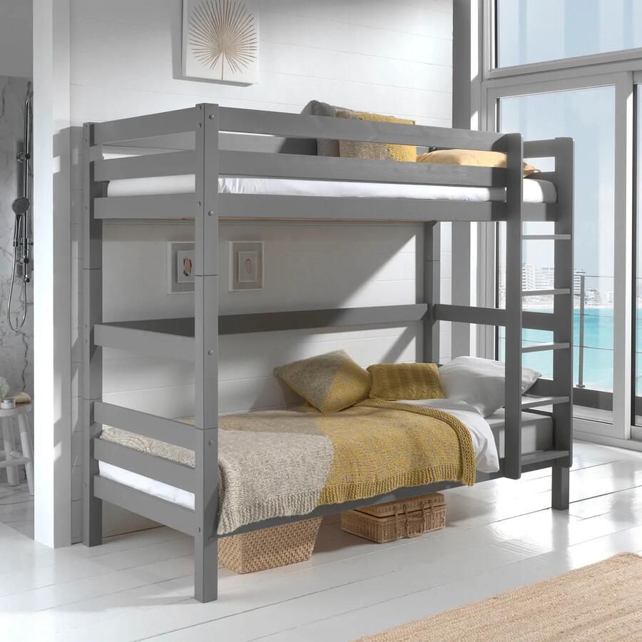 Stapelbed Charlie Grijs Hoogte 182 cm