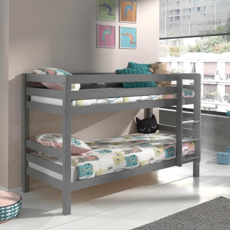 Stapelbed Charlie Grijs Hoogte 140 cm