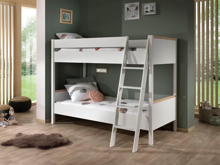 Stapelbed Dex Grenen Wit 90x200 cm