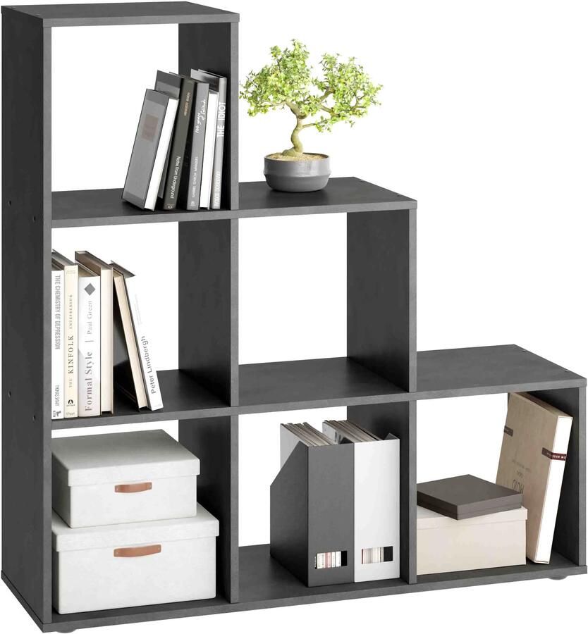 Vakkenkast Camiel Antraciet 104x33x107 cm 6 vakken