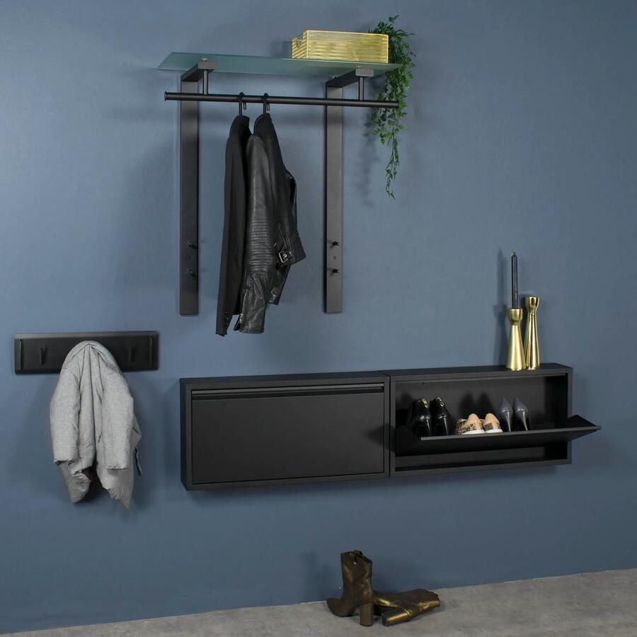 Spinder Design Dutch Kapstok Met Melkglas 90x80x33 cm Zwart - Foto 6