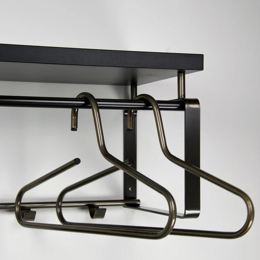 Spinder Design Rex 3 Wandkapstok met 5 haken en hoedenplank 70x29x28 cm Wit - Foto 3