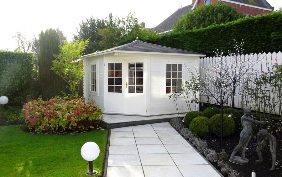 Hoekblokhut blokhut tuinhuisje Mansfield 300x300cm