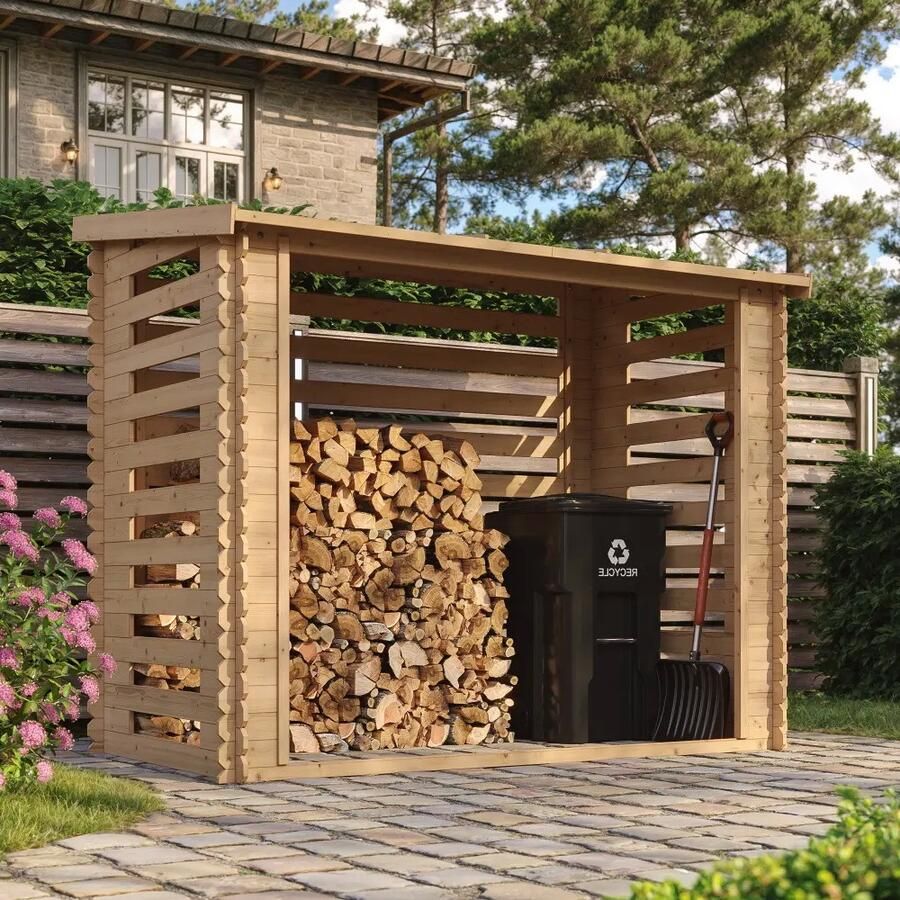 Houtberging haardhoutberging robuust voor haardhout 130x228x199cm