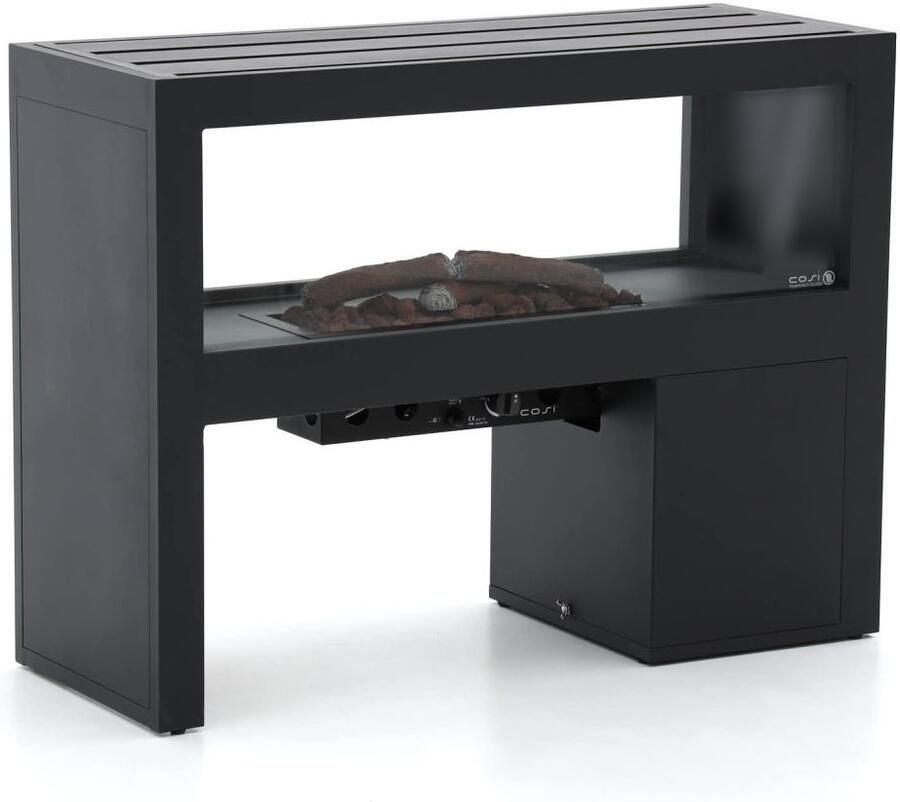 Cosi vista 120 Anthracite Vuurtafel Inclusief Extra Achterwand 120 Cm - Foto 3