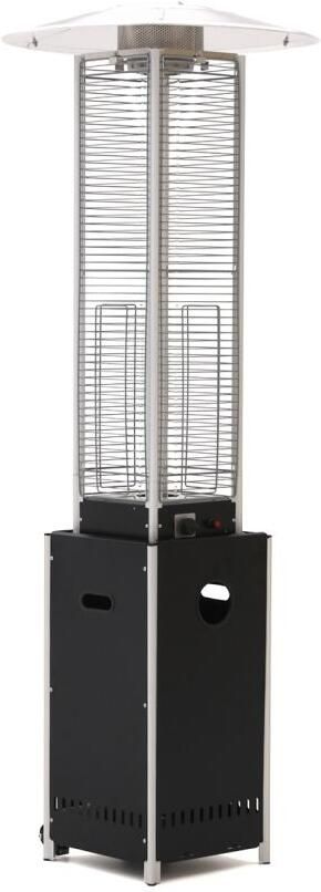 Sunred – Gas flame torch Gas lijn Zwart Staand model Terrasverwarmer Gas 12000 W – Verschillende standen Elektrische ontsteking Gas heater Compleet: incl. gasdrukregelaar & slang