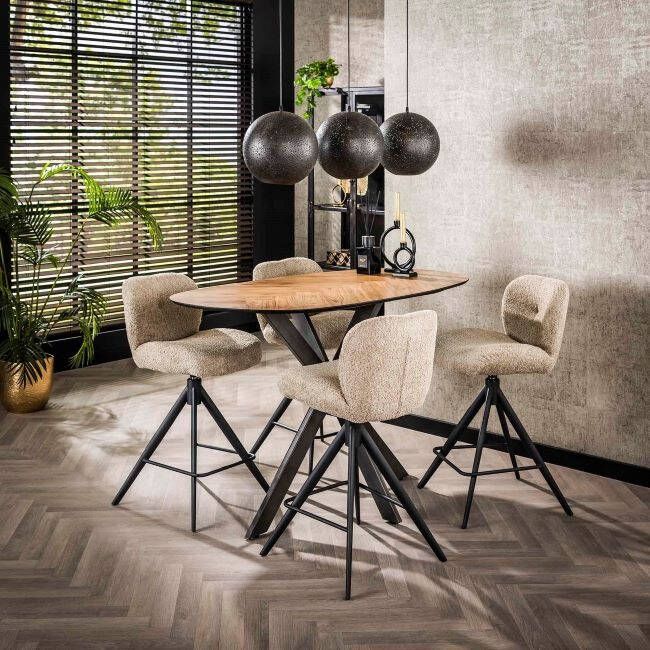 BelaLuz Bartafel Brizo 140 cm organisch teakhout